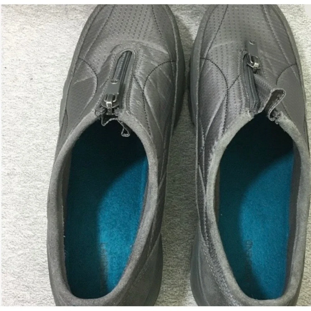 Lands End Womens All Weather‎ Zip Front Suede Insulated Winter Shoes Gray 8.5 B